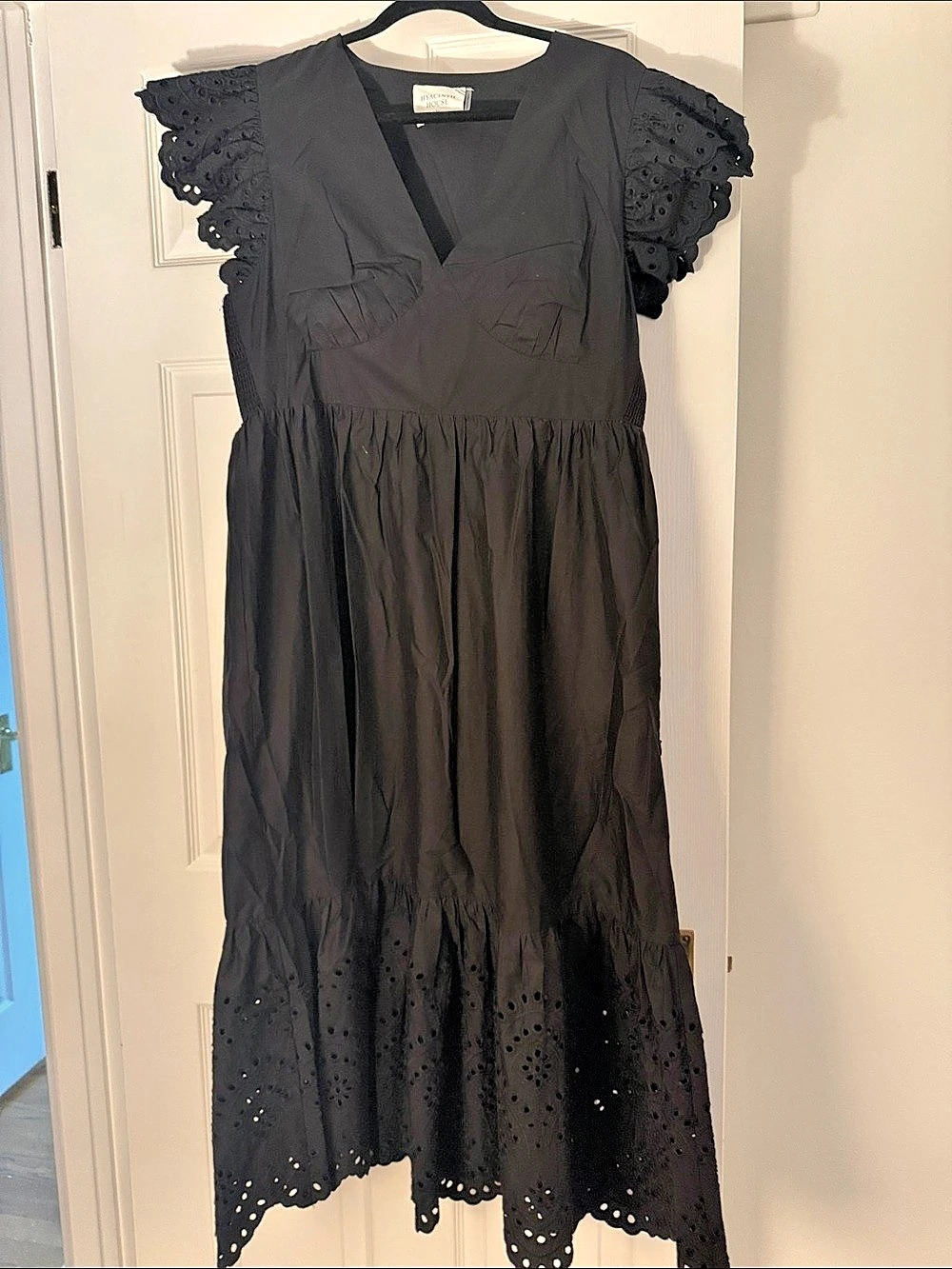 Black Eyelet Maxi Dress Like New